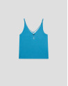 Turquoise blue double strap T-shirt - Woman | Roberto Verino
