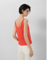 Camiseta tirante doble rojo coral - Mujer | Roberto Verino