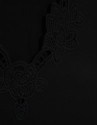 Black short-sleeved T-shirt with embroidered ... | Roberto Verino
