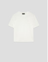 Camiseta oversize blanca con strass RV en pecho | Roberto Verino