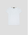 White short-sleeved T-shirt with embroidered ... | Roberto Verino