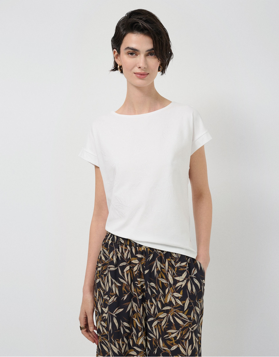 Camiseta sin mangas oversize blanca con ... | Roberto Verino