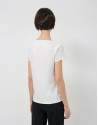 White short-sleeved T-shirt with embroidered ... | Roberto Verino