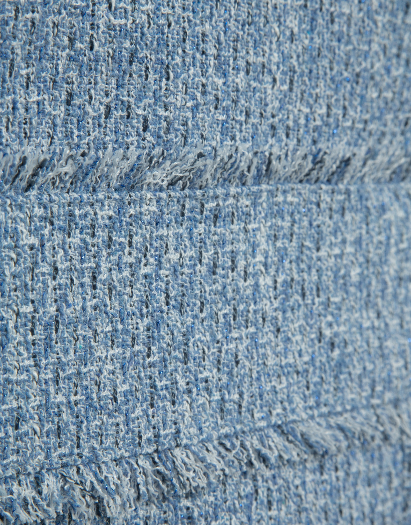 Straight dress with short sleeves in blue tweed | Roberto Verino