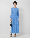 Blue gathered maxi dress - Woman - SS2026 | Roberto Verino
