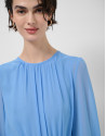 Vestido largo fruncido azul - Mujer - PV2026 | Roberto Verino