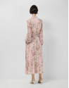 Long pink floral print chiffon shirt dress | Roberto Verino