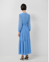 Blue gathered maxi dress - Woman - SS2026 | Roberto Verino