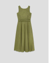 Green taffeta sleeveless dress - Woman - SS2026 | Roberto Verino