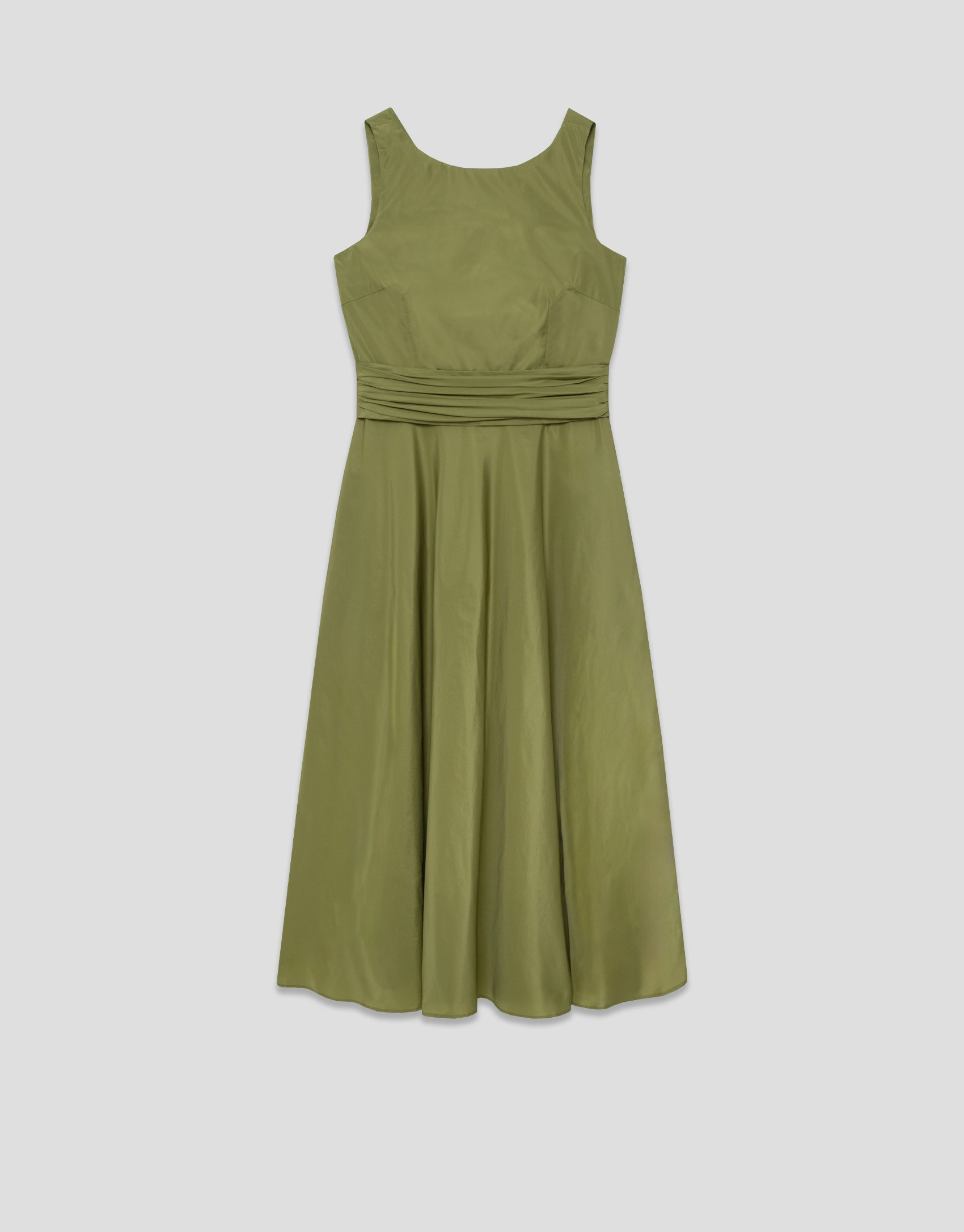 Green taffeta sleeveless dress - Woman - SS2026 | Roberto Verino
