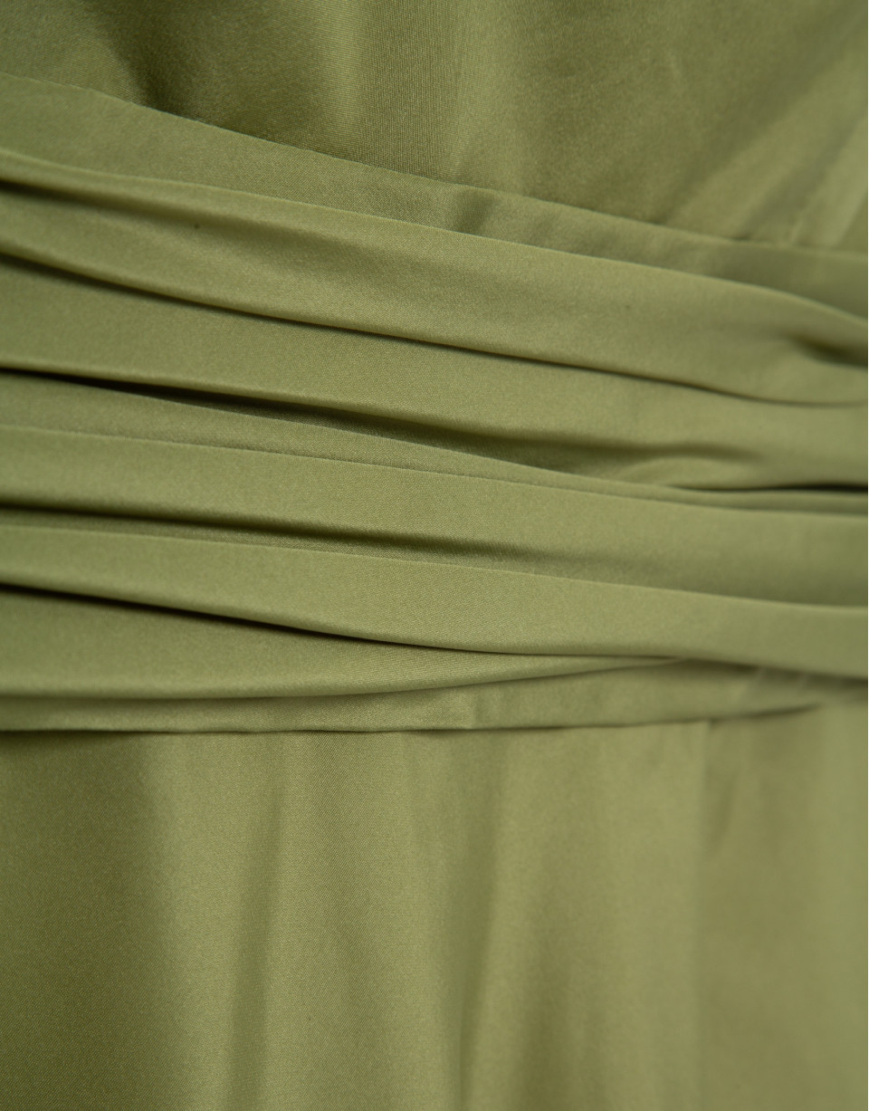 Vestido sin mangas tafeta verde - Mujer | Roberto Verino
