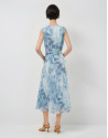 Lightweight blue midi sleeveless dress - Woman | Roberto Verino