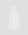 Vestido tirantes devoré blanco con estampado... | Roberto Verino