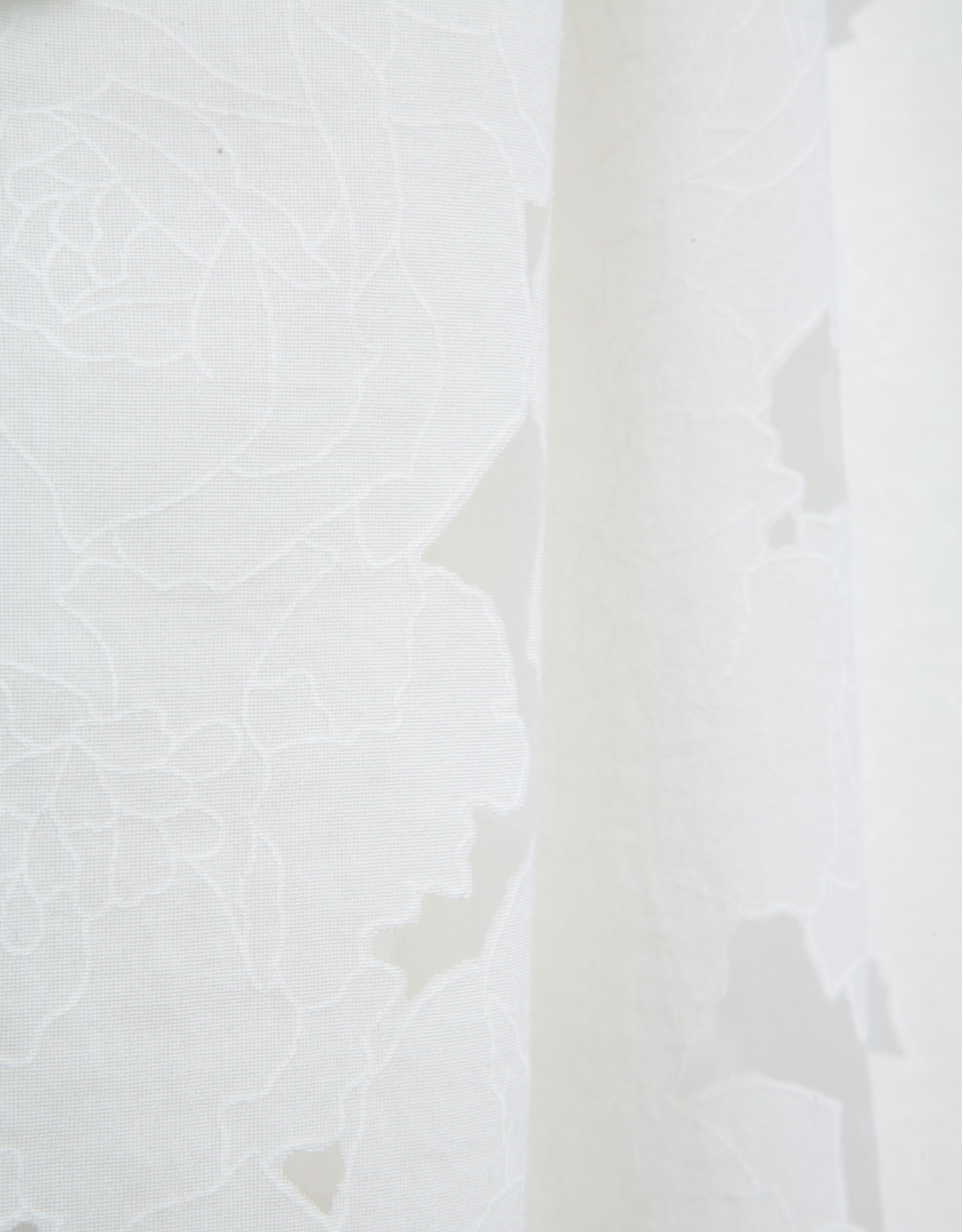 White devoré strappy dress with floral print | Roberto Verino