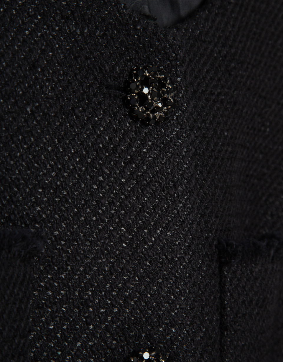 Short black woven jacket - Woman - SS2026 | Roberto Verino