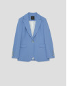 Blazer de un botón crepé azul claro - Mujer | Roberto Verino