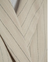 Beige double-breasted waistcoat with black ... | Roberto Verino