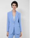 Blazer de un botón crepé azul claro - Mujer | Roberto Verino