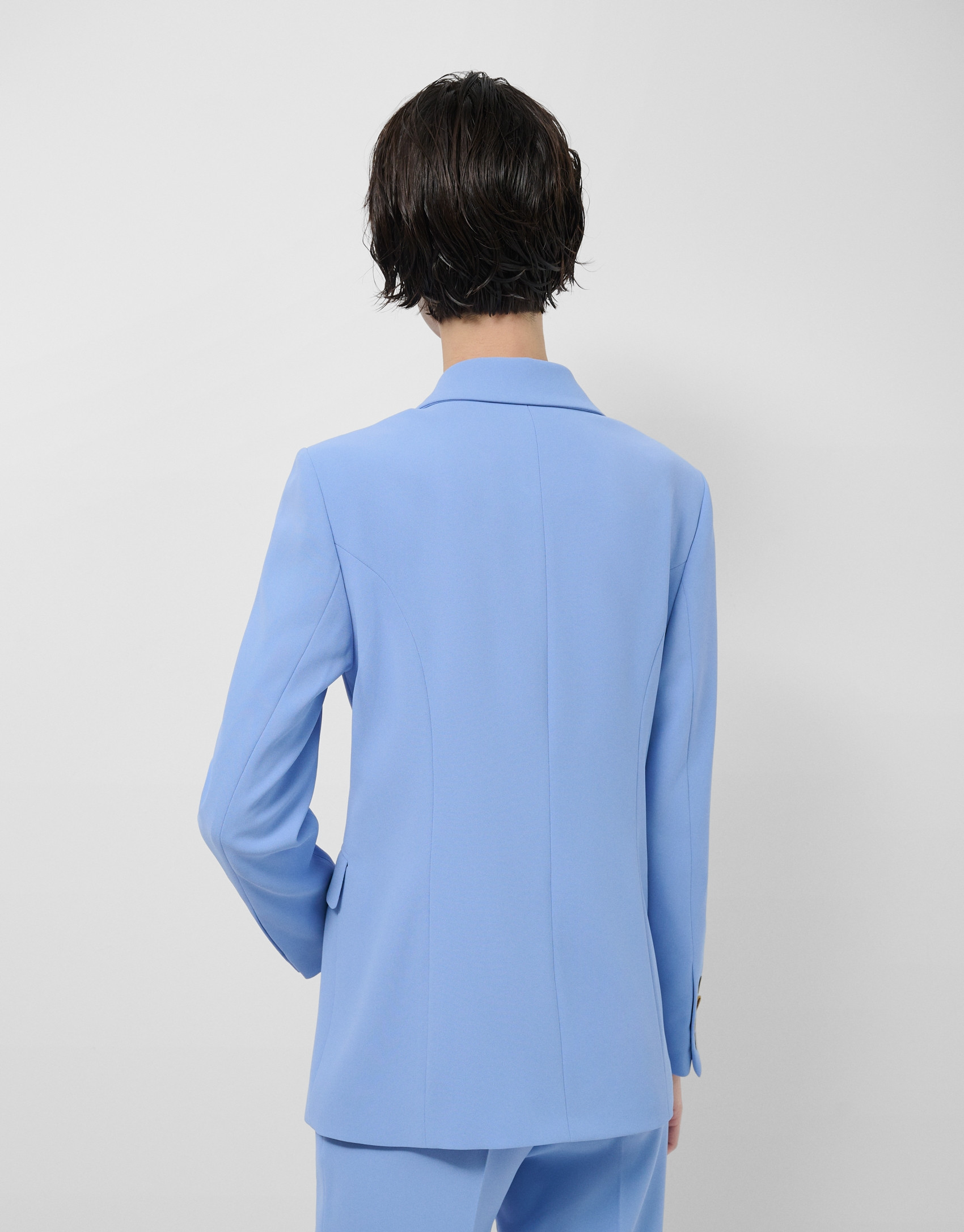 Light blue crepe single-button blazer - Woman | Roberto Verino