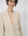 Beige single-button blazer with black pinstripe | Roberto Verino