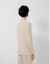 Beige single-button blazer with black pinstripe | Roberto Verino