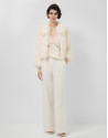 Jacket with detachable collar in white ... | Roberto Verino