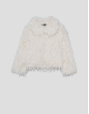 Jacket with detachable collar in white ... | Roberto Verino
