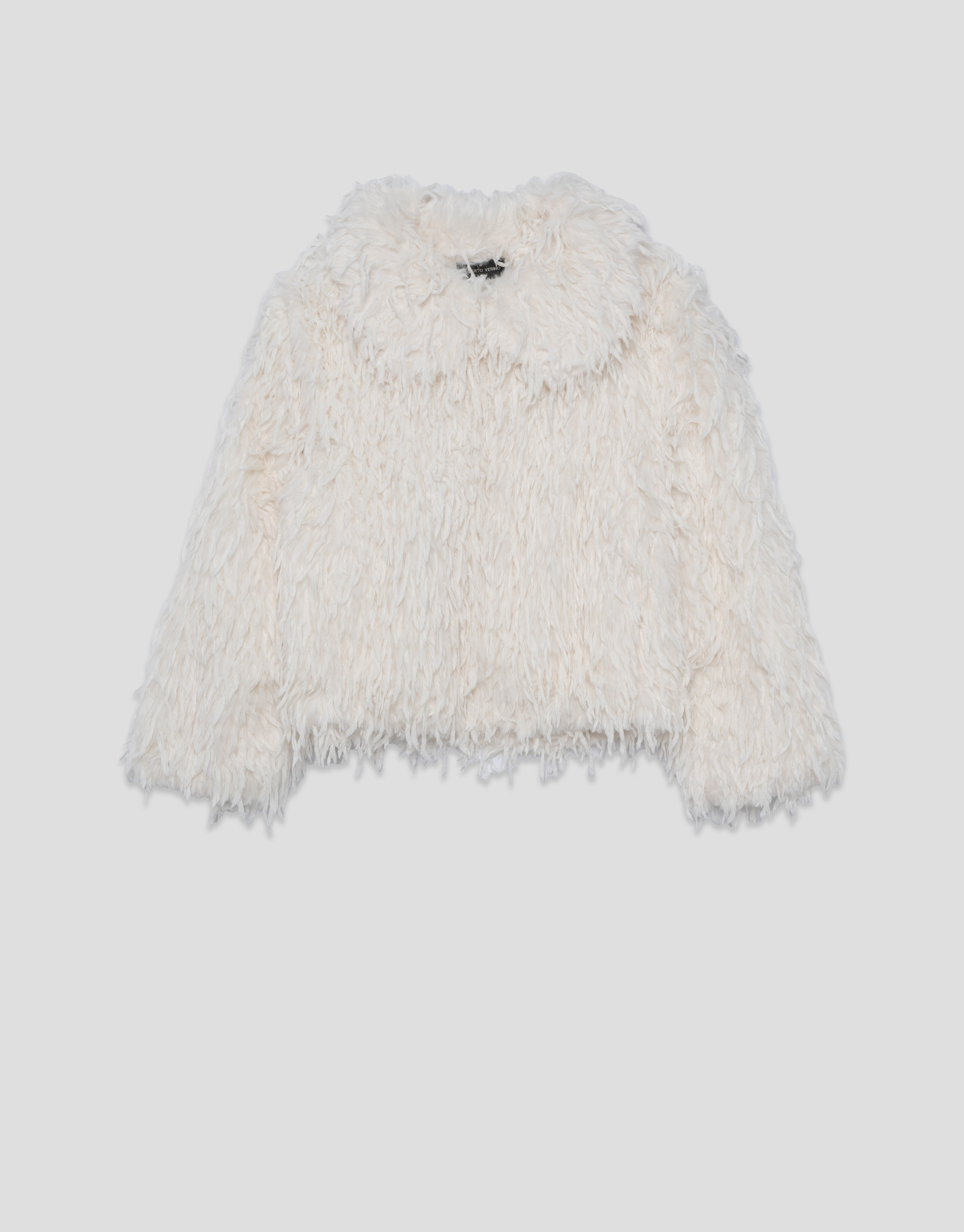 Jacket with detachable collar in white ... | Roberto Verino
