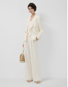 Double-breasted ecru crepe blazer - Woman | Roberto Verino