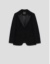 Black crepe tuxedo blazer - Woman - SS2026 | Roberto Verino