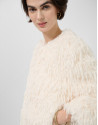 Jacket with detachable collar in white ... | Roberto Verino