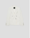Double-breasted ecru crepe blazer - Woman | Roberto Verino