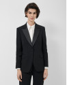 Black crepe tuxedo blazer - Woman - SS2026 | Roberto Verino