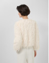 Jacket with detachable collar in white ... | Roberto Verino