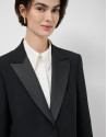 Black crepe tuxedo blazer - Woman - SS2026 | Roberto Verino