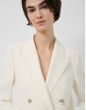 Double-breasted ecru crepe blazer - Woman | Roberto Verino