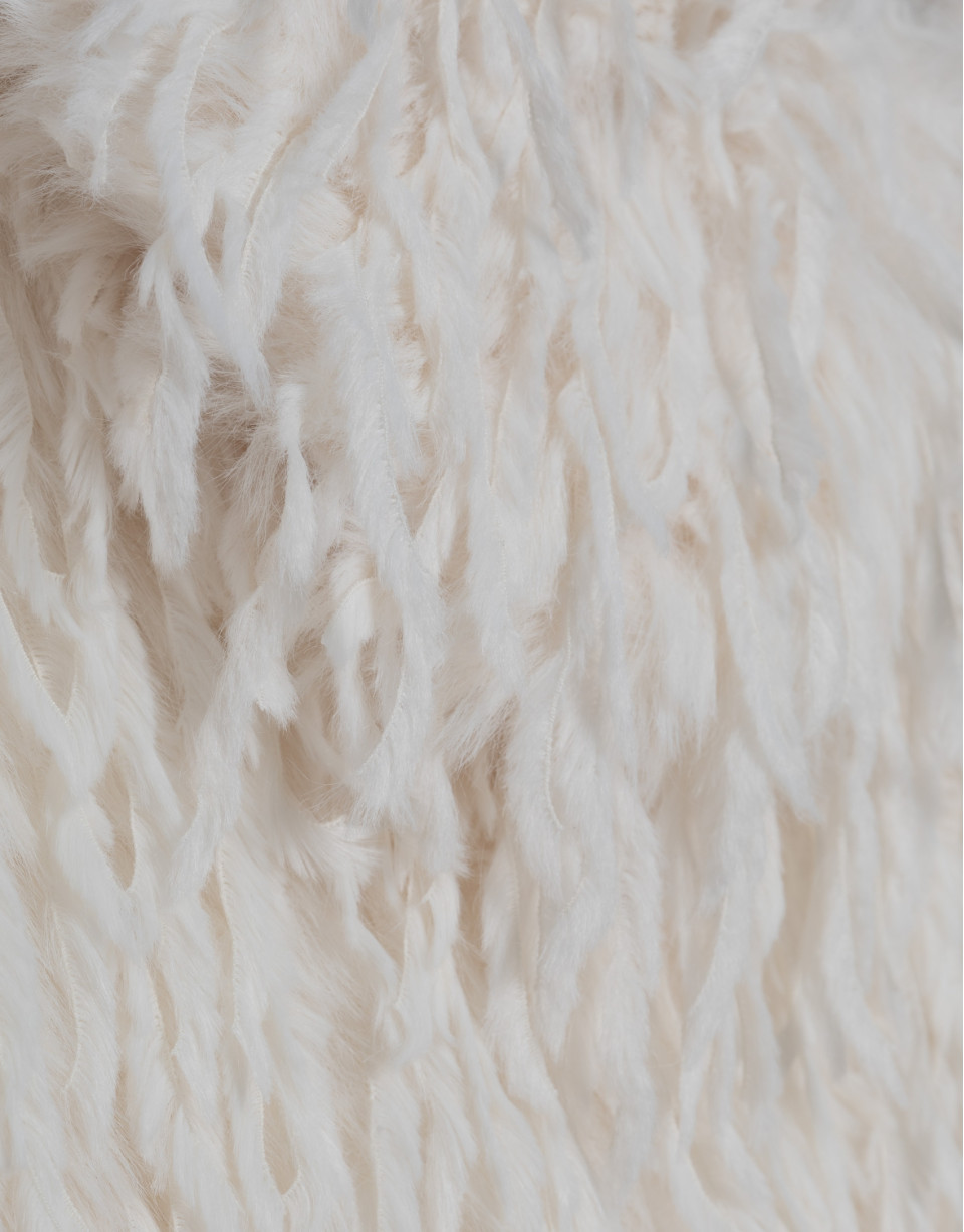 Jacket with detachable collar in white ... | Roberto Verino