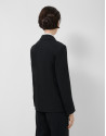 Black crepe tuxedo blazer - Woman - SS2026 | Roberto Verino