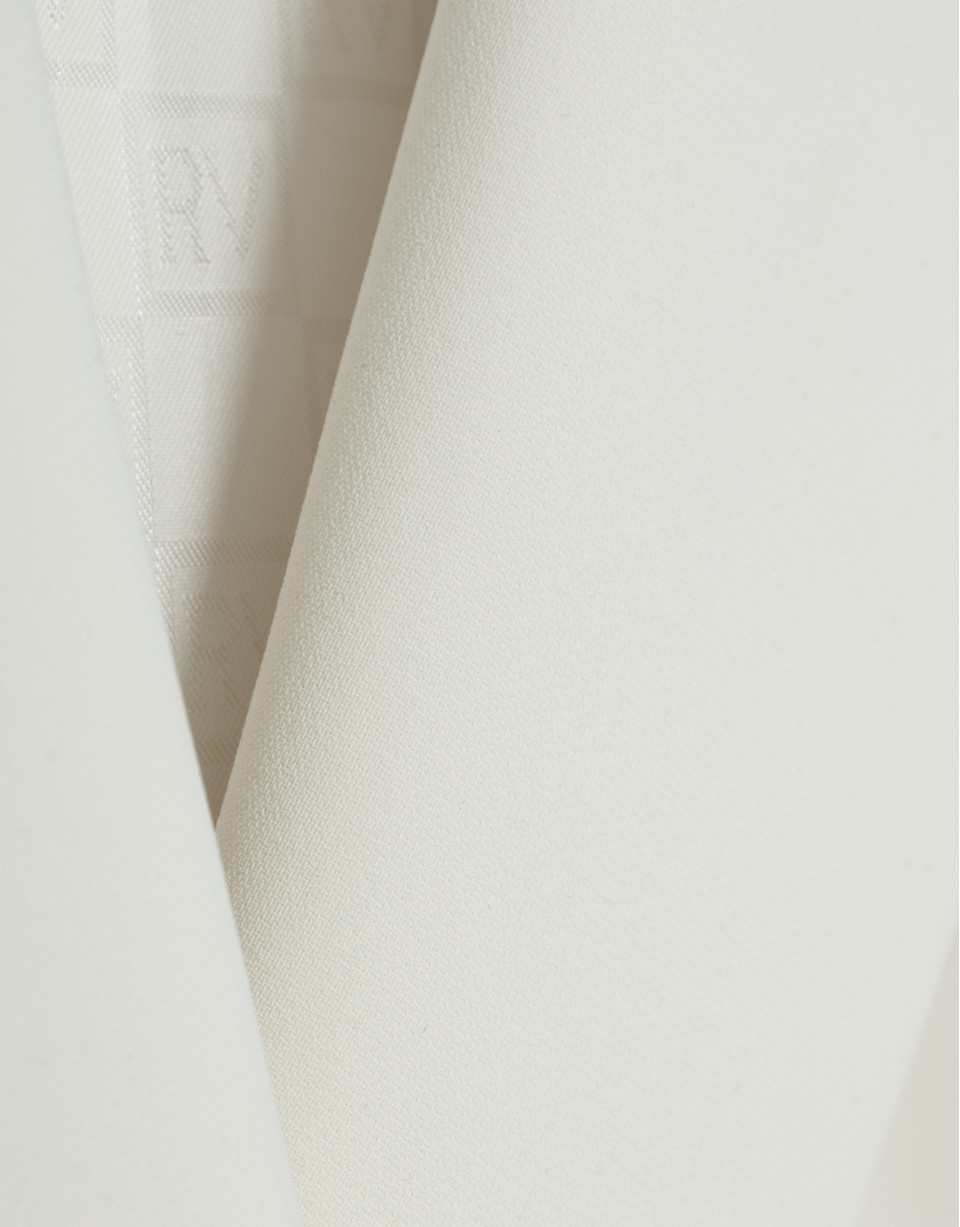 Double-breasted ecru crepe blazer - Woman | Roberto Verino