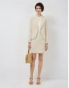 Beige short jacket with fancy thread weave | Roberto Verino