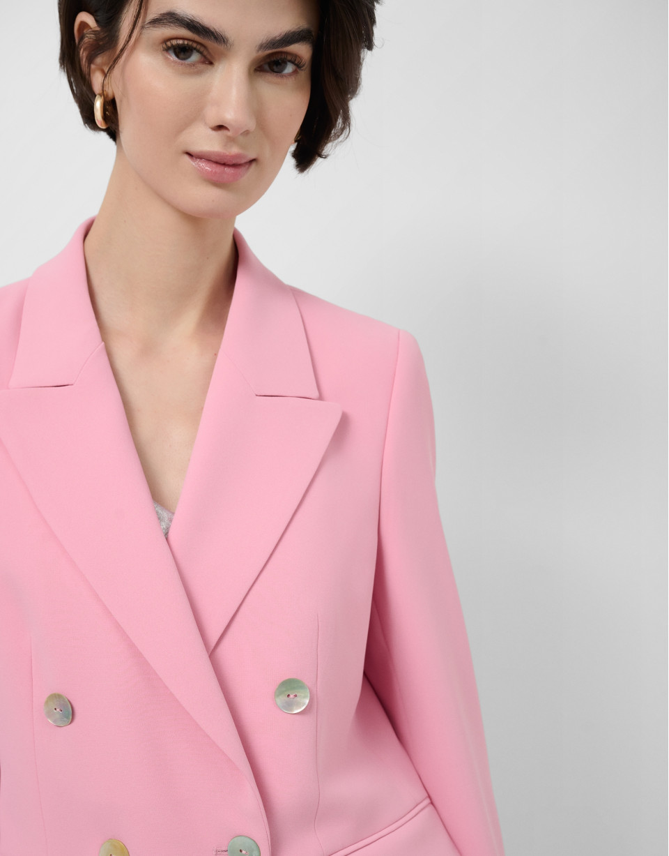Blazer cruzada crepé rosa - Mujer - PV2026 | Roberto Verino