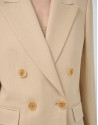 Beige linen blend single-button blazer - Woman | Roberto Verino