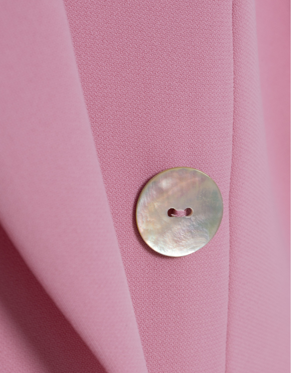 Pink crepe double-breasted blazer - Woman | Roberto Verino