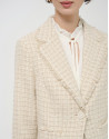 Beige short jacket with fancy thread weave | Roberto Verino