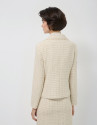 Beige short jacket with fancy thread weave | Roberto Verino