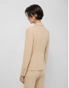 Beige linen blend single-button blazer - Woman | Roberto Verino