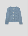 Short blue tweed jacket - Woman - SS2026 | Roberto Verino