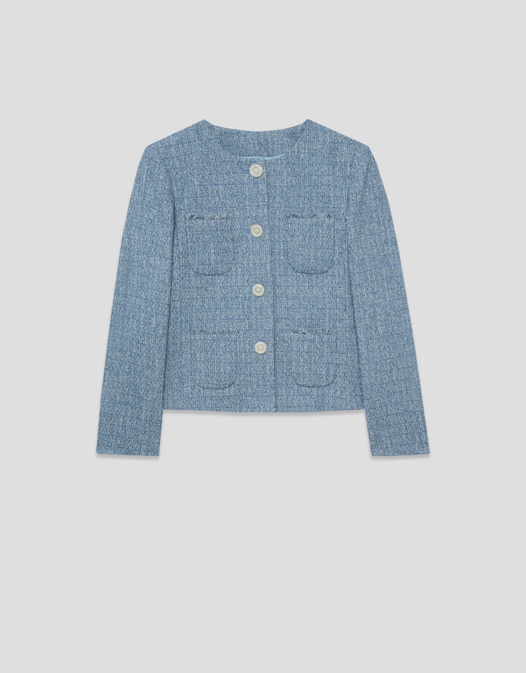 Short blue tweed jacket - Woman - SS2026 | Roberto Verino
