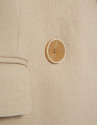 Beige linen blend single-button blazer - Woman | Roberto Verino