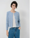 Short blue tweed jacket - Woman - SS2026 | Roberto Verino